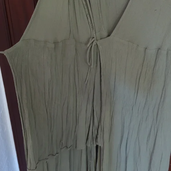 Lulus Light Sage Green Full Length Occasion Event Evening Wrap Maxi Dress SZ L - Picture 5 of 9